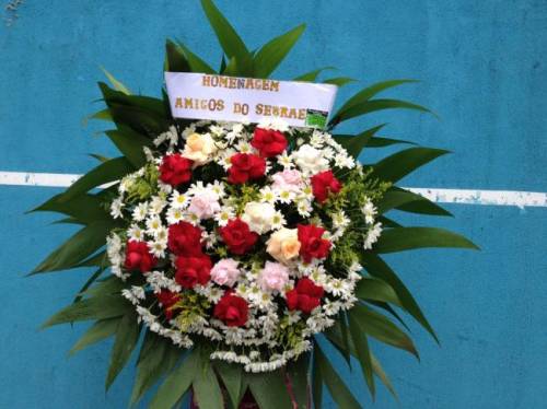 CORBÉLIA REDONDA DE ROSAS ABERTAS EM TAMANHO MÉDIO 